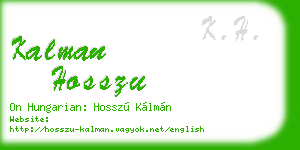 kalman hosszu business card